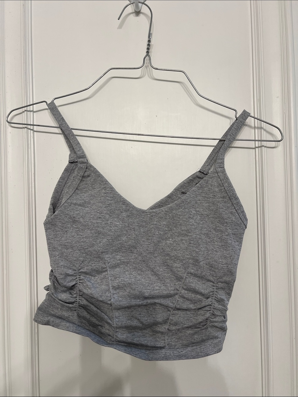 FP Movement by Free People Gray Ruched V-Neck Camisole